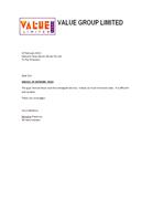 VALUE GROUP LIMITED loves the e-telegram service